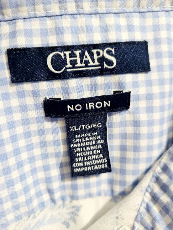 Womans Blue Floral Button Up Shirt 100% Cotton Lightweight Paisley Classic Chaps - Picture 6 of 13